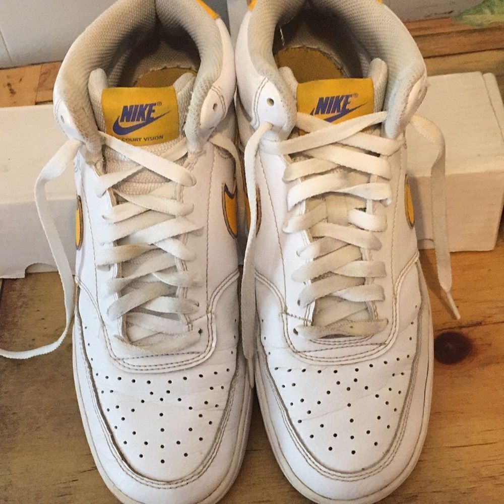 Nike court vision laker shoes